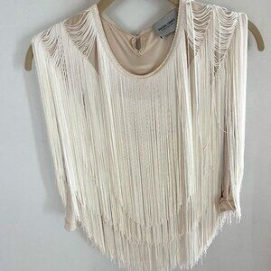 Rachel Comey Womens Cream Fringe Top